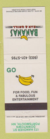 Matchbook Cover - Bananas Bar Grill Portsmouth NH