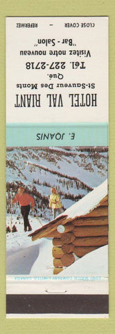 Matchbook Cover - Hotel Val Raint St Sauveur Des Monts QC