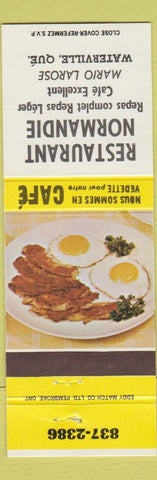 Matchbook Cover - Restaurant Normandie Waterville QC