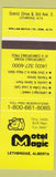 Matchbook Cover - Motel Magic Lethbridge AB