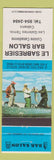 Matchbook Cover - Le Sabresier Bar Salon Les Galeries Temis QC