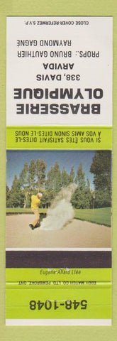 Matchbook Cover - Brasserie Olympique Arvida QC