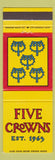 Matchbook Cover - Five Crowns Corona Del Mar CA