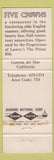 Matchbook Cover - Five Crowns Corona Del Mar CA