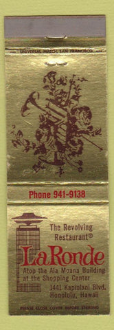 Matchbook Cover - La Ronde Restaurant Revolving Honolulu Hawaii