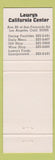 Matchbook Cover - Lawry's California Center Los Angeles CA