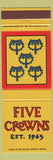 Matchbook Cover - Five Crowns Corona Del Mar CA