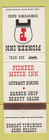Matchbook Cover - Pioneer Motor Inn Reno NV