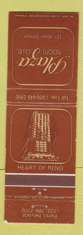 Matchbook Cover - Plaza Resort Club Reno NV