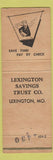 Matchbook Cover - Lexington Savings MO