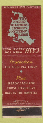 Matchbook Cover - North American Accident Insurance Chicago IL