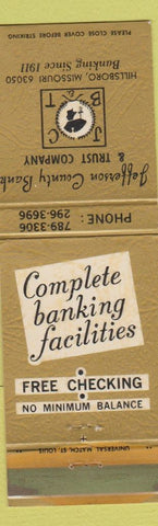 Matchbook Cover - Jefferson County Bankj Trust Hillsboro MO WEAR