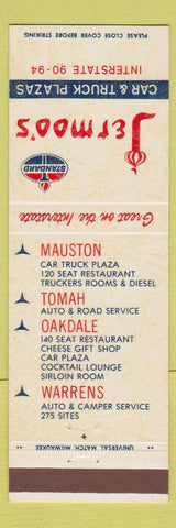 Matchbook Cover - Jermoo's Truck Stop Mauston Tomah Oakdale Warren WI