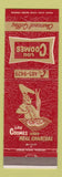 Matchbook Cover - Lou Coomes Restaurant Lansing MI