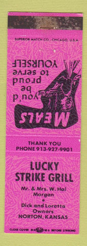 Matchbook Cover - Lucky Strike Grill Norton KS WEAR