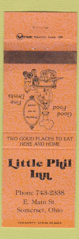 Matchbook Cover - Little Phil Inn Somerset OH orange WEAR