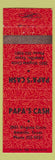 Matchbook Cover - Papa's Cash Amarillo TX WEAR