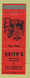 Matchbook Cover - Quito's Mexican Food Santa Maria CA