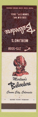 Matchbook Cover - Merlino's Belvedere Canon City Colorado