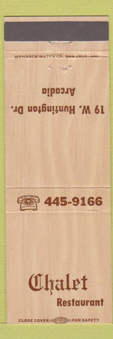 Matchbook Cover - Chalet Restaurant Arcadia CA