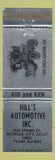 Matchbook Cover - Hill's Automotive Redwood City CA