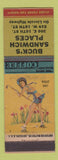 Matchbook Cover - Buck's Sandwich Places Cheyenne WY pinup