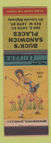 Matchbook Cover - Buck's Sandwich Places Cheyenne WY pinup