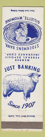 Matchbook Cover - Stockmen's Bank Gillette WY cow sheep