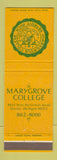 Matchbook Cover - Mary Grove College Detroit MI