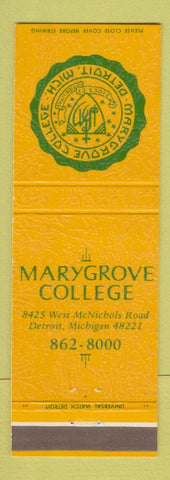 Matchbook Cover - Mary Grove College Detroit MI