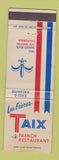 Matchbook Cover - Les Freres Taix French Restaurant Los Angeles CA