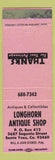 Matchbook Cover - Longhorn Antique Shop Santa Ynez CA pink WEAR