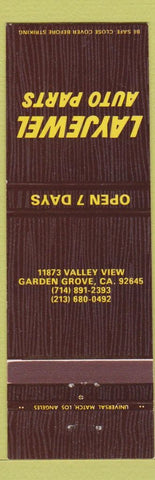 Matchbook Cover - Layjewel Auto Parts Garden Grove CA