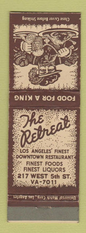 Matchbook Cover - The Retreat Los Angeles CA