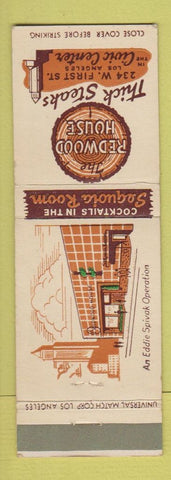 Matchbook Cover - Redwood House Steaks Los Angeles CA