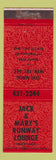 Matchbook Cover - Jack and Mary's Runway Lounge Platte City MO