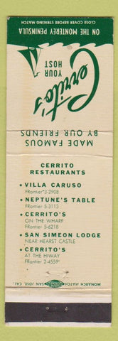 Matchbook Cover - Cerrito's Restaurant CA