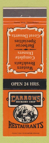 Matchbook Cover - Carrows Hickory Chip Restaurant #2