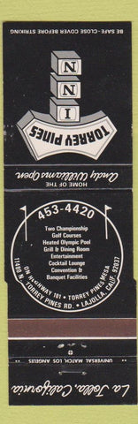 Matchbook Cover - Torrey Pines Inn La Jolla CA Andy Williams Open Golf #2 BLACK
