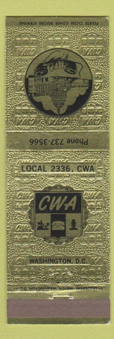 Matchbook Cover - CWA Washington DC Union