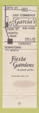 Matchbook Cover - Fiesta Gardens Joe T Garcia Fort Worth TX WEAR