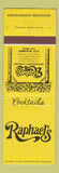Matchbook Cover - Raphael's Restaurant Dallas?