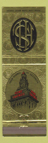 Matchbook Cover - Home Savings Bank  Salem Struthers OH
