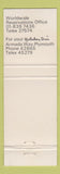 Matchbook Cover - Holiday Inn Plymouth UK England