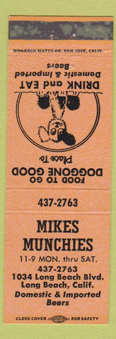Matchbook Cover - Mikes Munchies Long Beach CA Orange