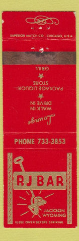 Matchbook Cover - RJ Bar JACkson WY