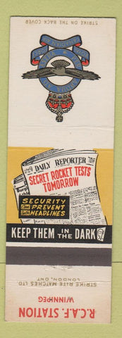 Matchbook Cover - Royal Canadian Air Force Winnipeg MB Newspaper