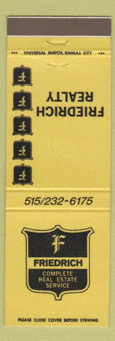 Matchbook Cover - Friedrich Real Estate Ames IA