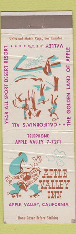 Matchbook Cover - Apple Valley Inn Apple Valley CA WORN