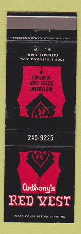 Matchbook Cover - Anthony's Red Vest Glendale CA